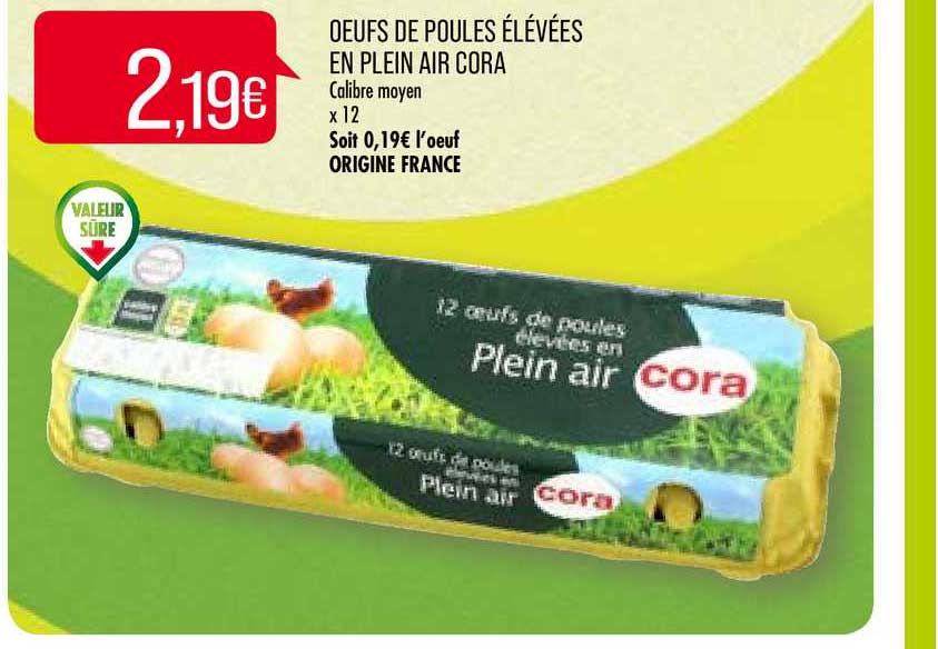 oeufs de poules élevées en plein air cora