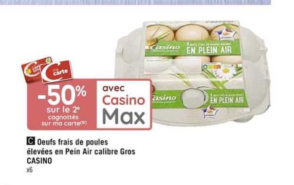 Oeufs Frais De Poules élevées En Plein Air Calibre Gros Casino
