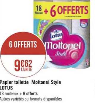 Papier Toilette Moltonel Style Lotus 6 Offerts