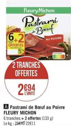 pastrami de bœuf au poivre fleury michon