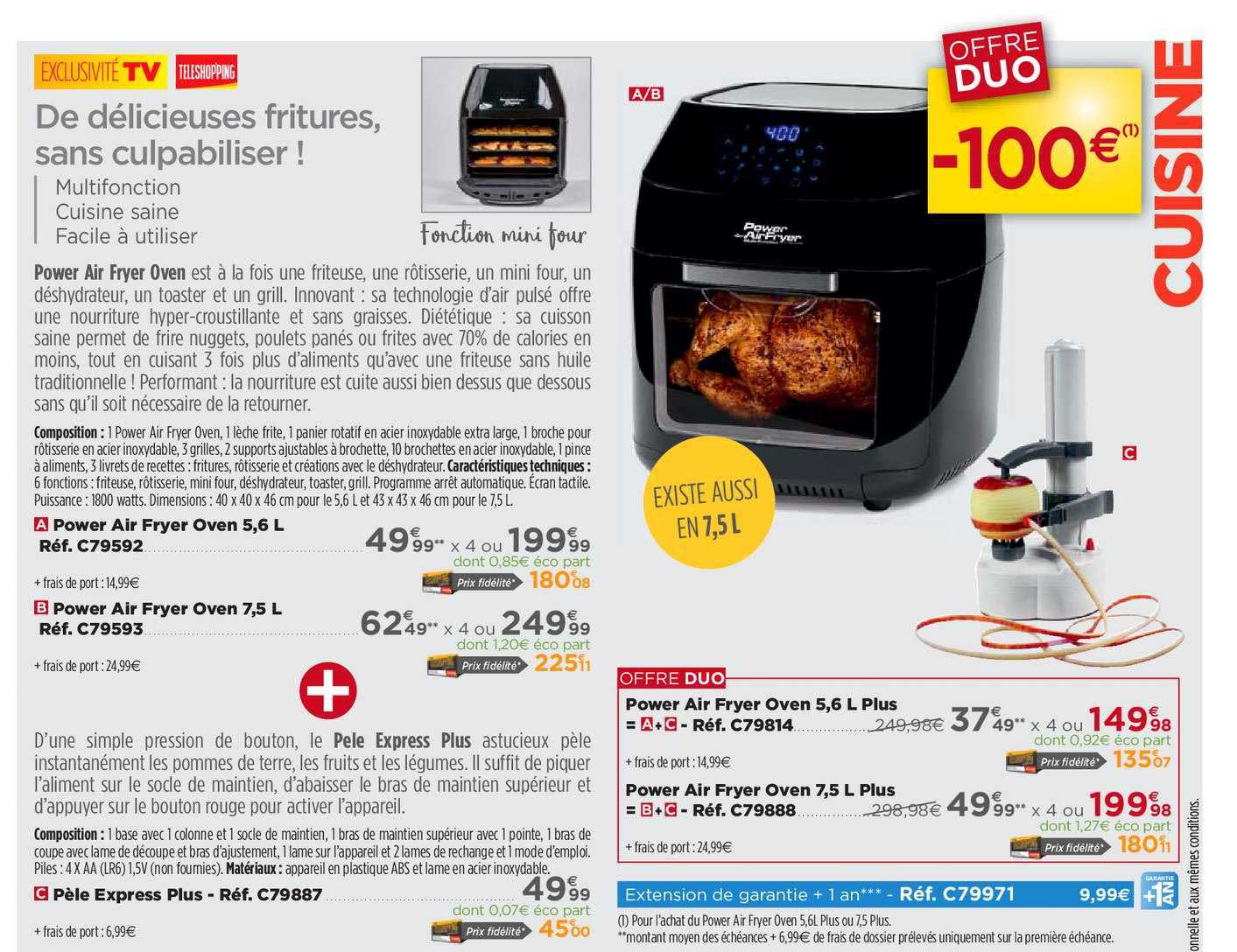 power air fryer oven 5.6 l plus power air fryer oven 7.5 l plus