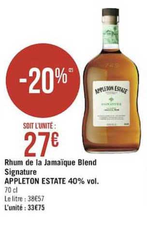 rhum de la jamaïque blend signature appleton estate 40% vol.