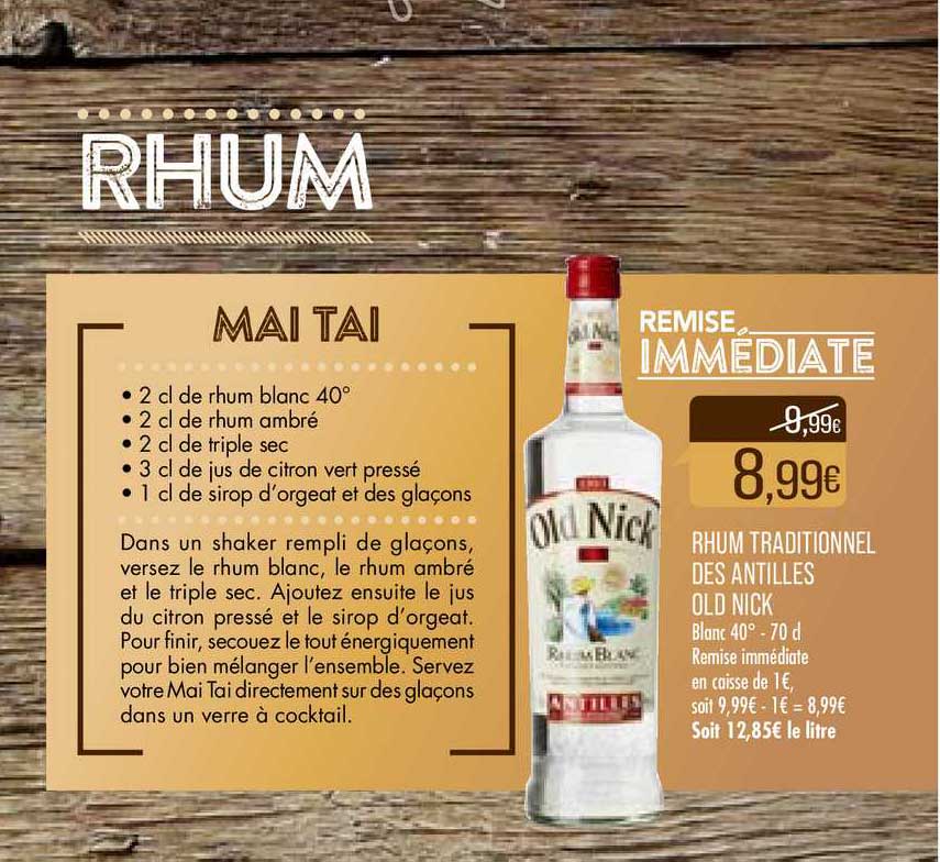 rhum traditionnel des antilles old nick