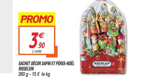 sachet décor sapin et père noël riegelein