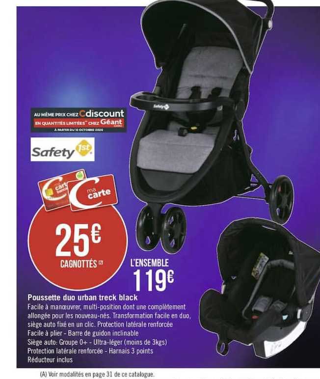 Safety Poussette Duo Urban Treck Black