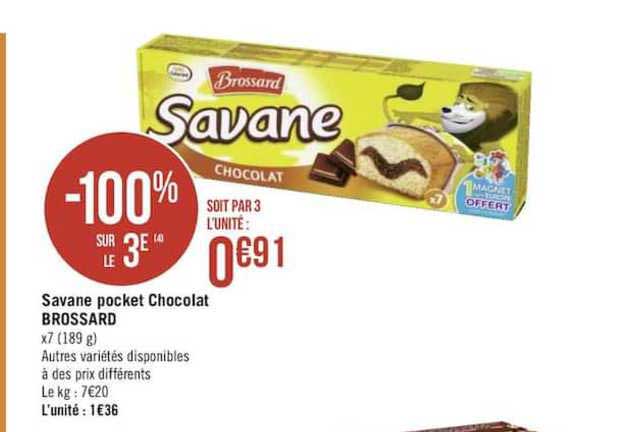 savane pocket chocolat brossard -100 sur le 3ème