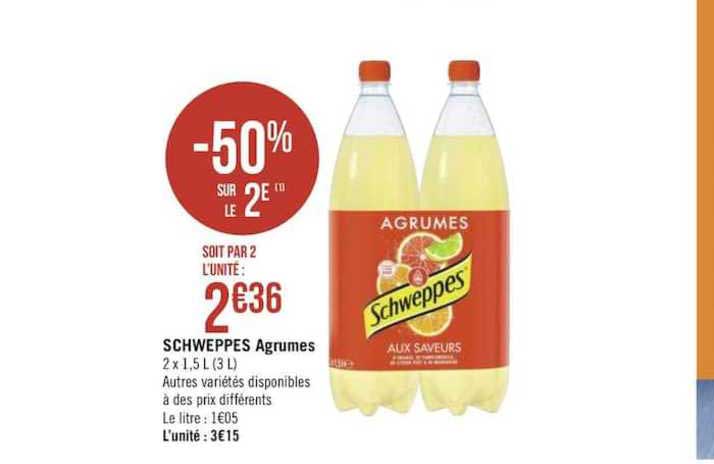 Schweppes Agrumes -50% Sur Le 2e