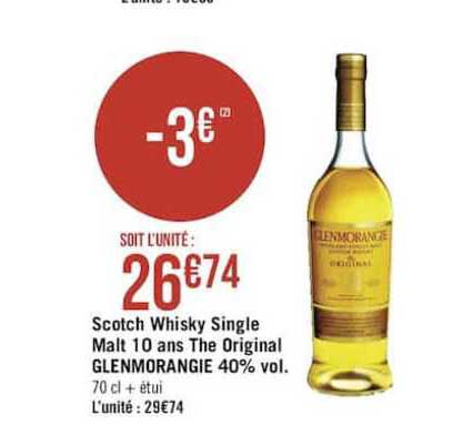 scotch whisky single malt 10 ans the original glenmorangie 40% vol.