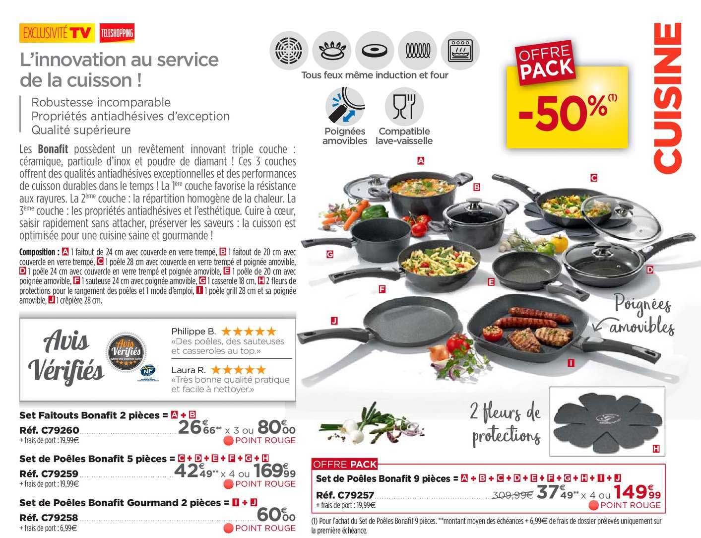 Set De Poêles Bonafit 9 Pièces