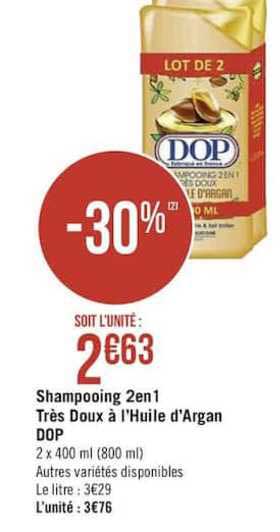 shampooing 2en1 très doux à l'huile d'argan dop