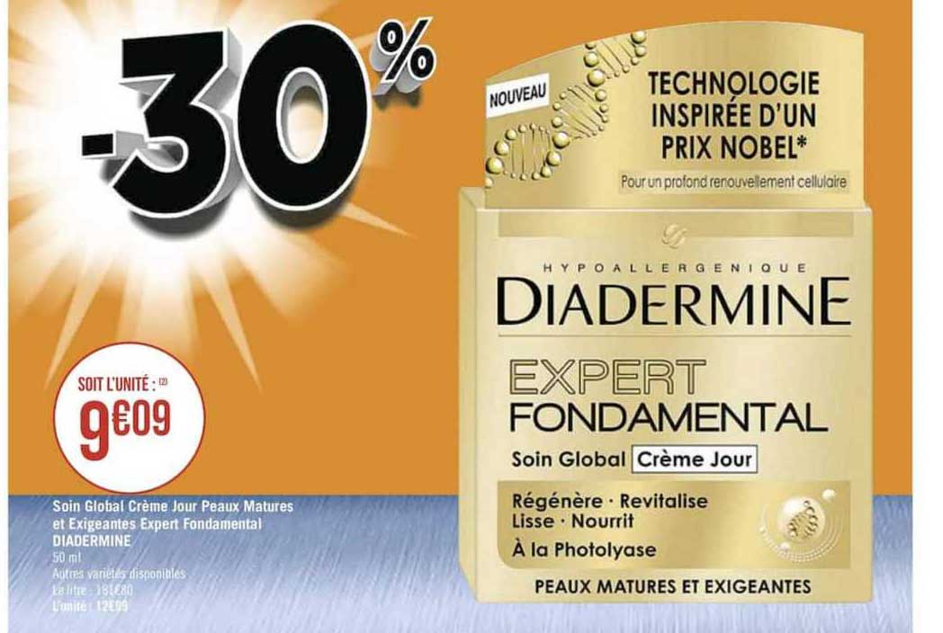soin global crème jour peaux matures et exigeantes expert fondamental diadermine