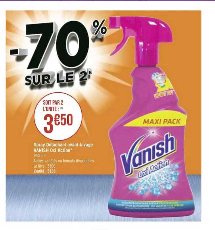 spray détachant avant lavage vanish oxi action