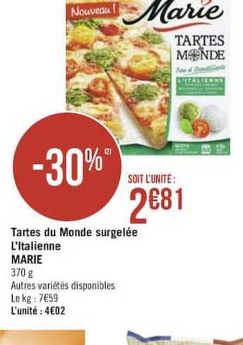 tartes du monde surgelée l'italienne marie