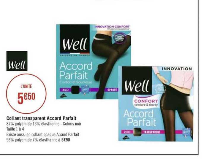 well collant transparent accord parfait