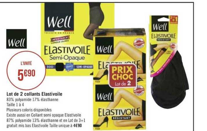Well Lot De 2 Collants Elastivoile