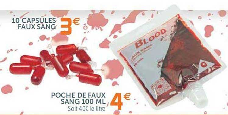 10 capsules faux sang poche de faux sang 100 ml
