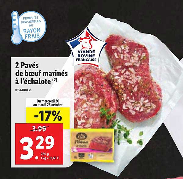 2 pavés de boeuf marinés à l'échalote