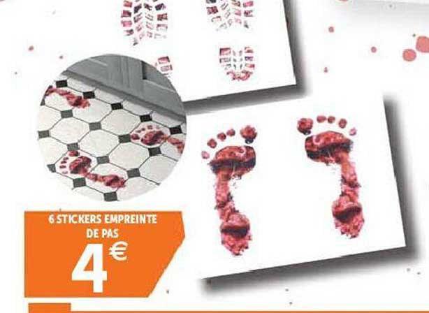 6 stickers empreinte de pas