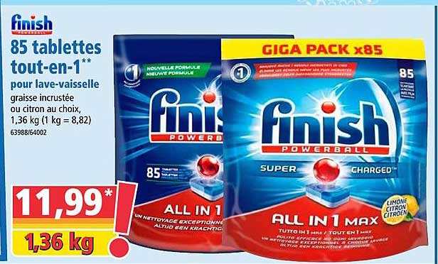 85 tablettes tout-en-1 finish