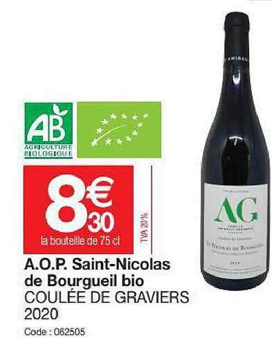 a.o.p. saint-nicolas de bourgueil bio coulée de graviers 2020