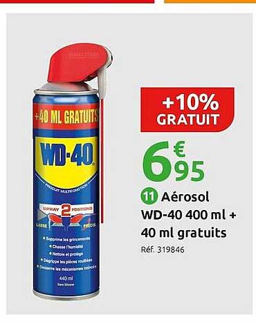 aérosol wd-40 400 ml + 40 ml gratuits