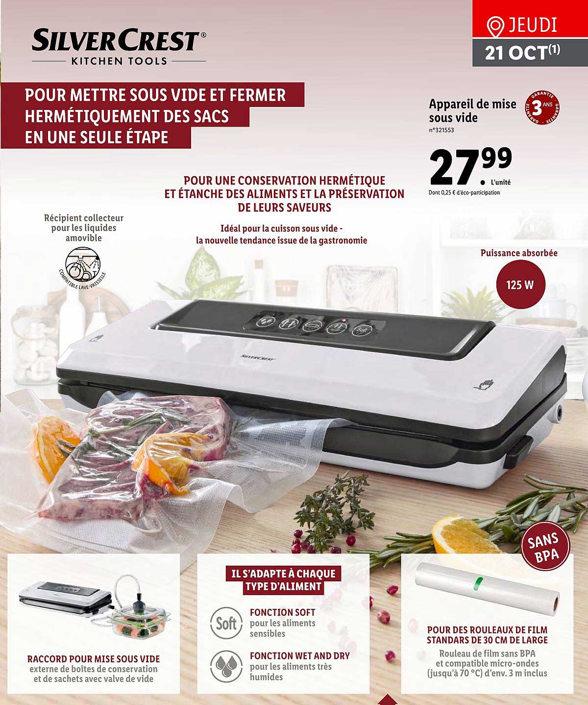 appareil de mise sous vide silver crest