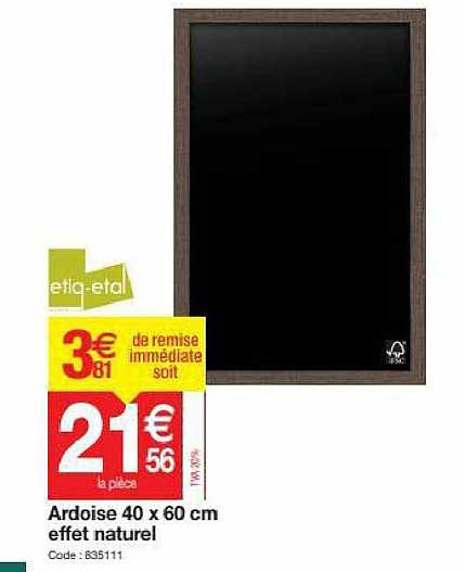 Ardoise 40 X 60 Cm Effet Naturel