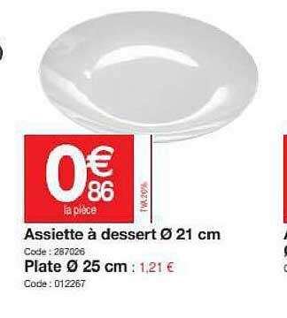assiette à dessert ø21 cm, plate ø25 cm