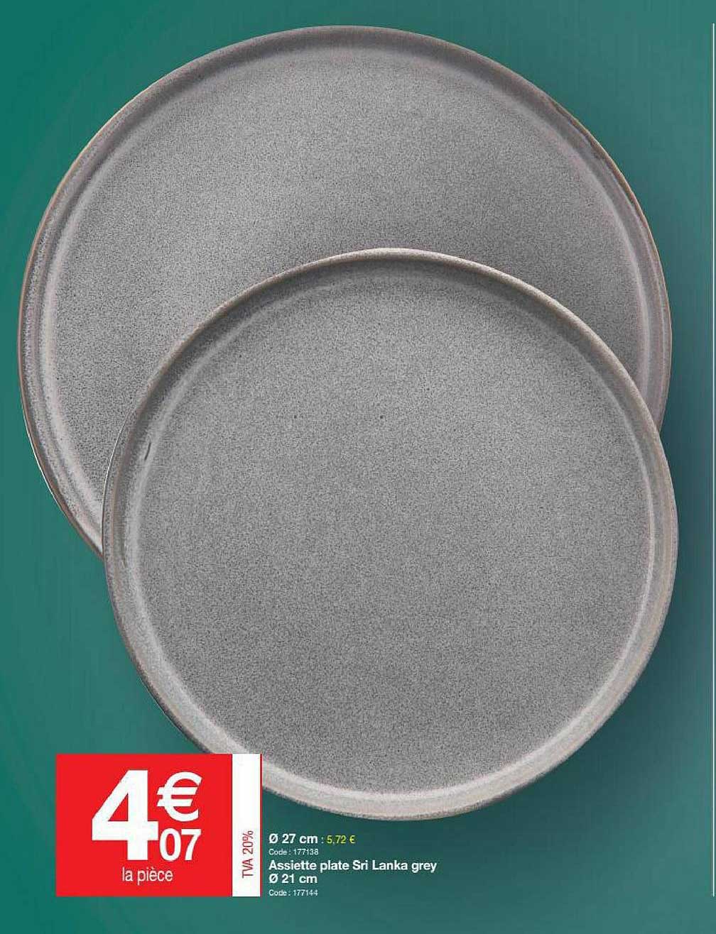 assiette plate sri lanka grey