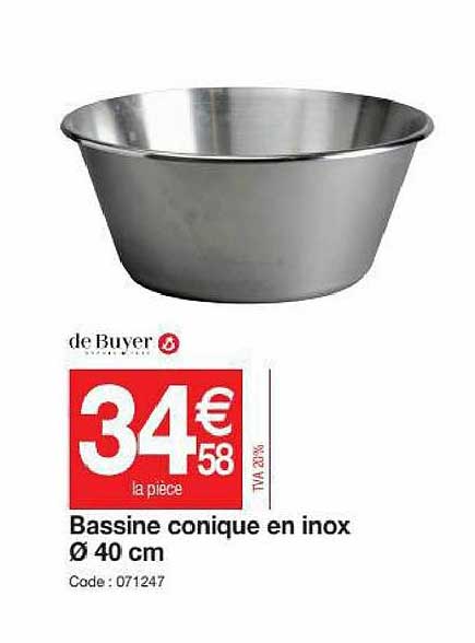 bassine conique en inox de buyer