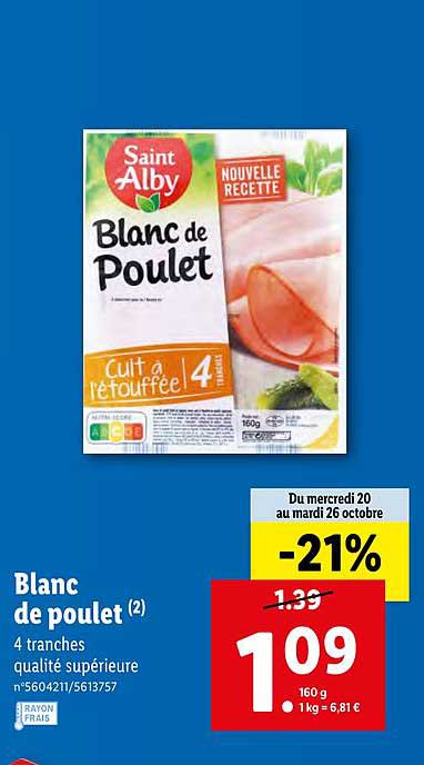 blanc de poulet saint alby