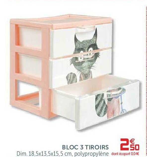 Bloc 3 Tiroirs