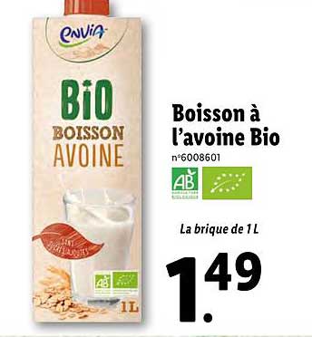 boisson à l'avoine bio envia
