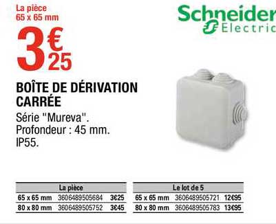 boîte de dérivation carrée schneider