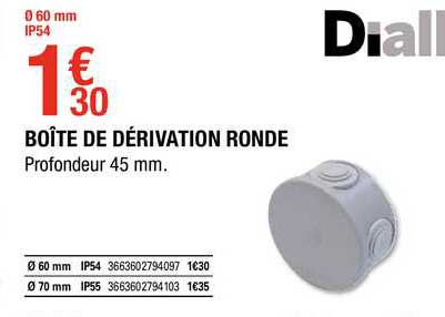 boîte de dérivation ronde diall