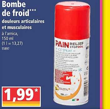 bombe de froid douleurs articulaires et musculaires