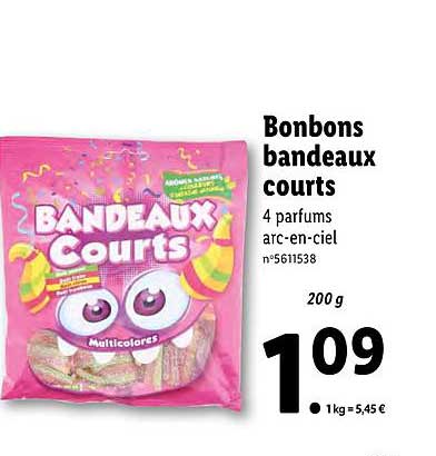 bonbons bandeaux courts