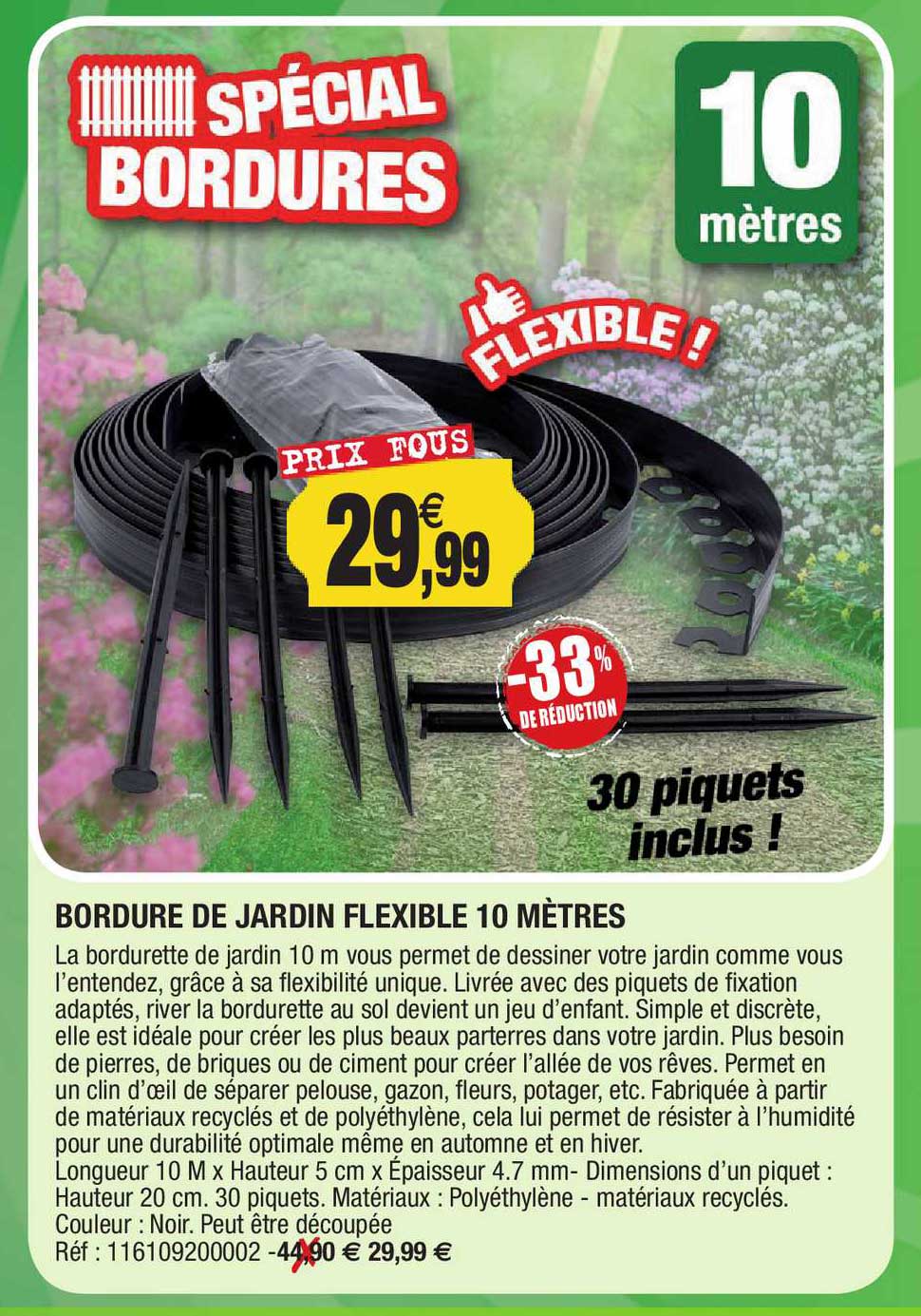 bordure de jardin flexible 10 metres