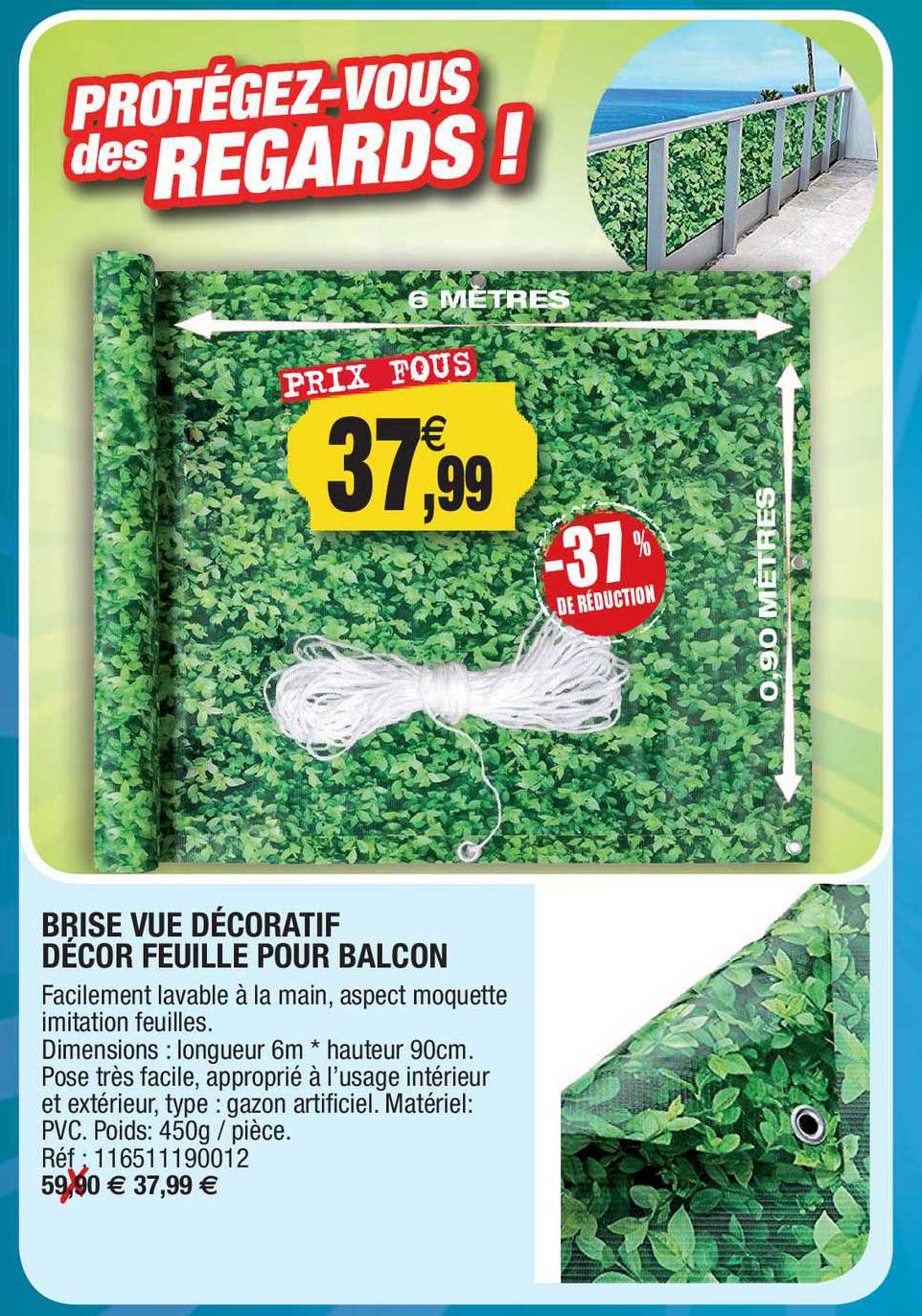 Brise Vue Décoratif Décor Feuille Pour Balcon