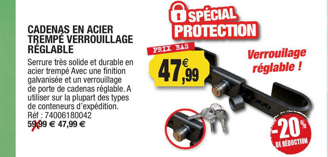 cadenas en acier trempé verrouillage réglable