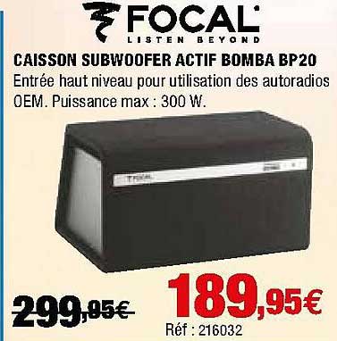 caisson subwoofer actif bomba bp20 focal