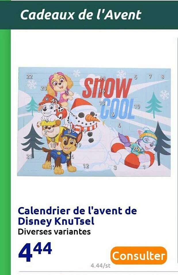 calendrier de l'avent de disney knuTsel