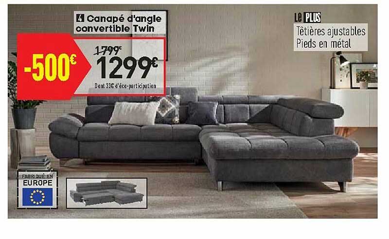 Canapé D'angle Convertible Twin