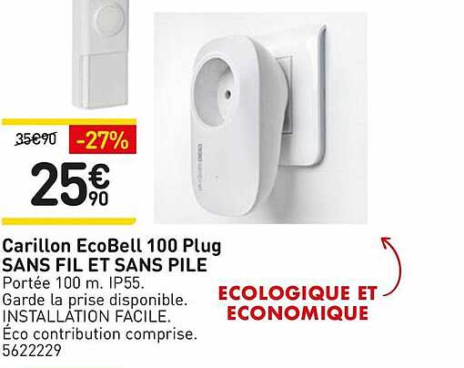 carillon ecobell 100 plug sans fil et sans pile