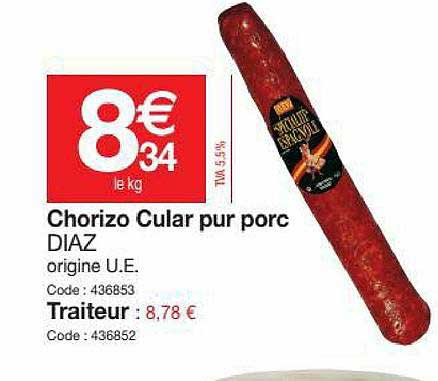 chorizo cular pur porc diaz