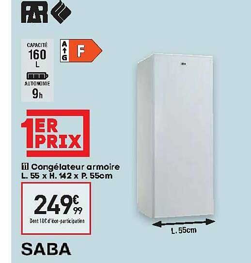congélateur armoire l. 55 x  h. 142 x p. 55cm far