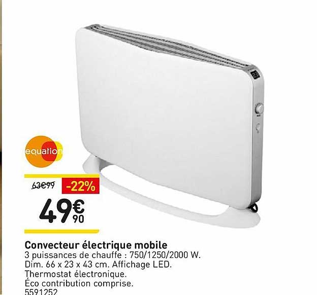 convecteur électrique mobile equation