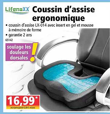 coussin d'assise ergonomique lifenaXX