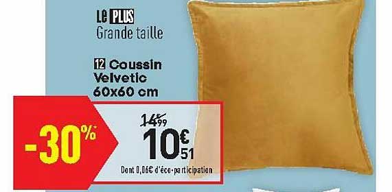 coussin velvetic 60x60 cm