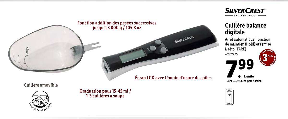 cuillère balance digitale silver crest